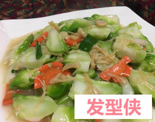 干贝炒抱子芥菜