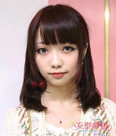 日式一九分直刘海内扣梨花头发型,日系女孩子的刘海发型全是如何制作