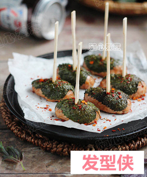 夏天简易的紫苏烤肉